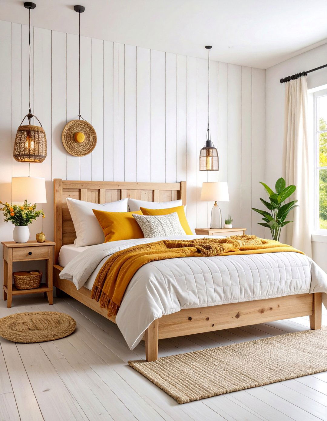Classic White Farmhouse Shiplap Accent Wall - 25 Shiplap Bedroom Ideas