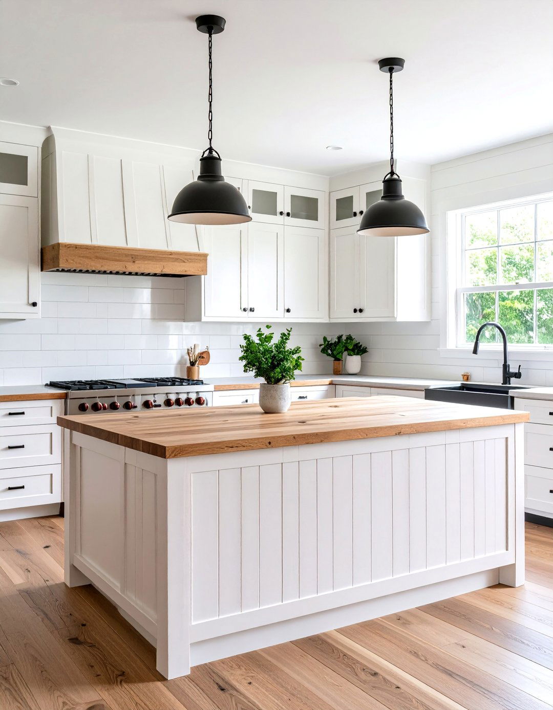 Classic White Farmhouse Shiplap Kitchen Island - 25 Shiplap Kitchen Island Ideas