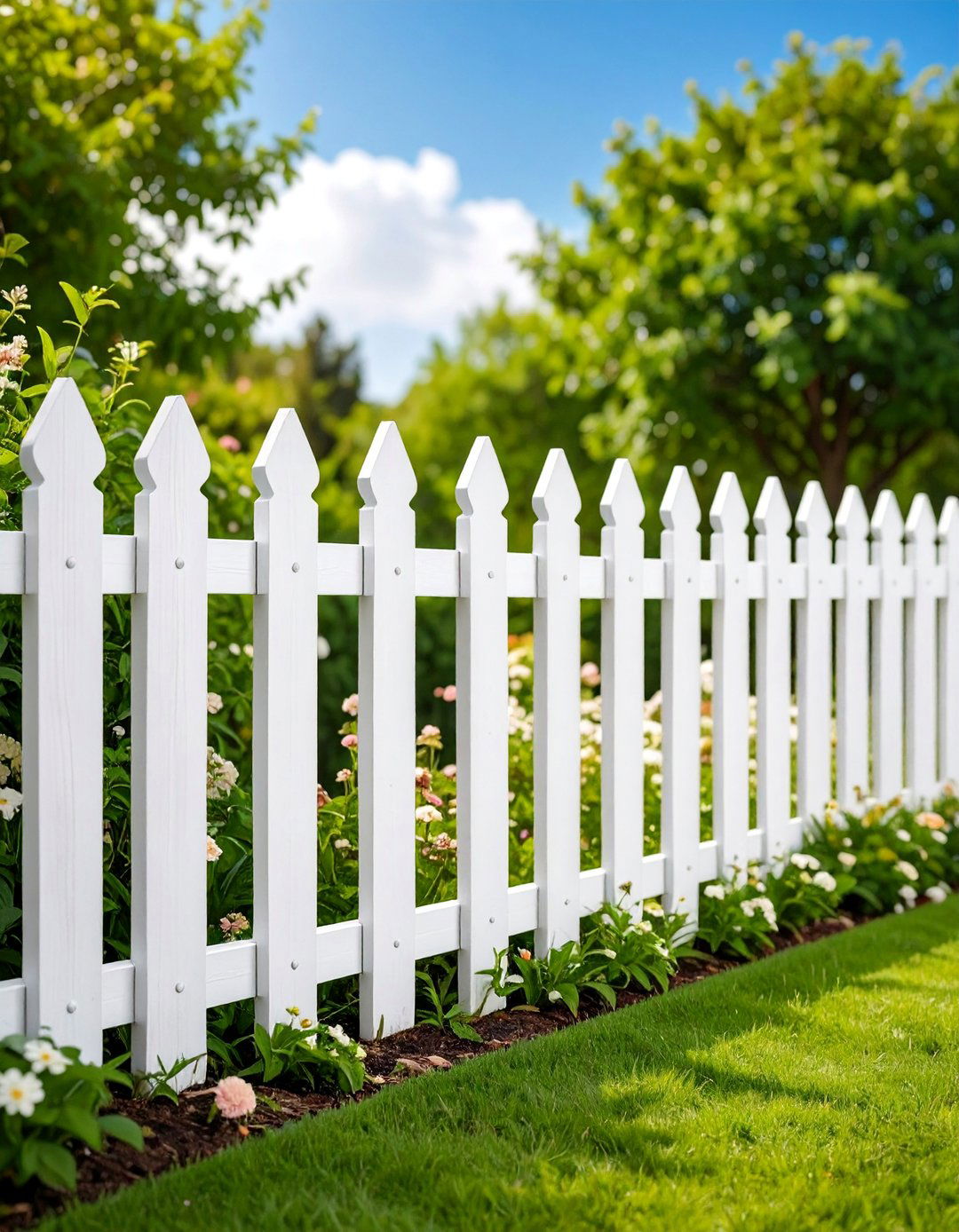 Classic White Fence with Timeless Elegance - 25 Garden Fence Colour Ideas