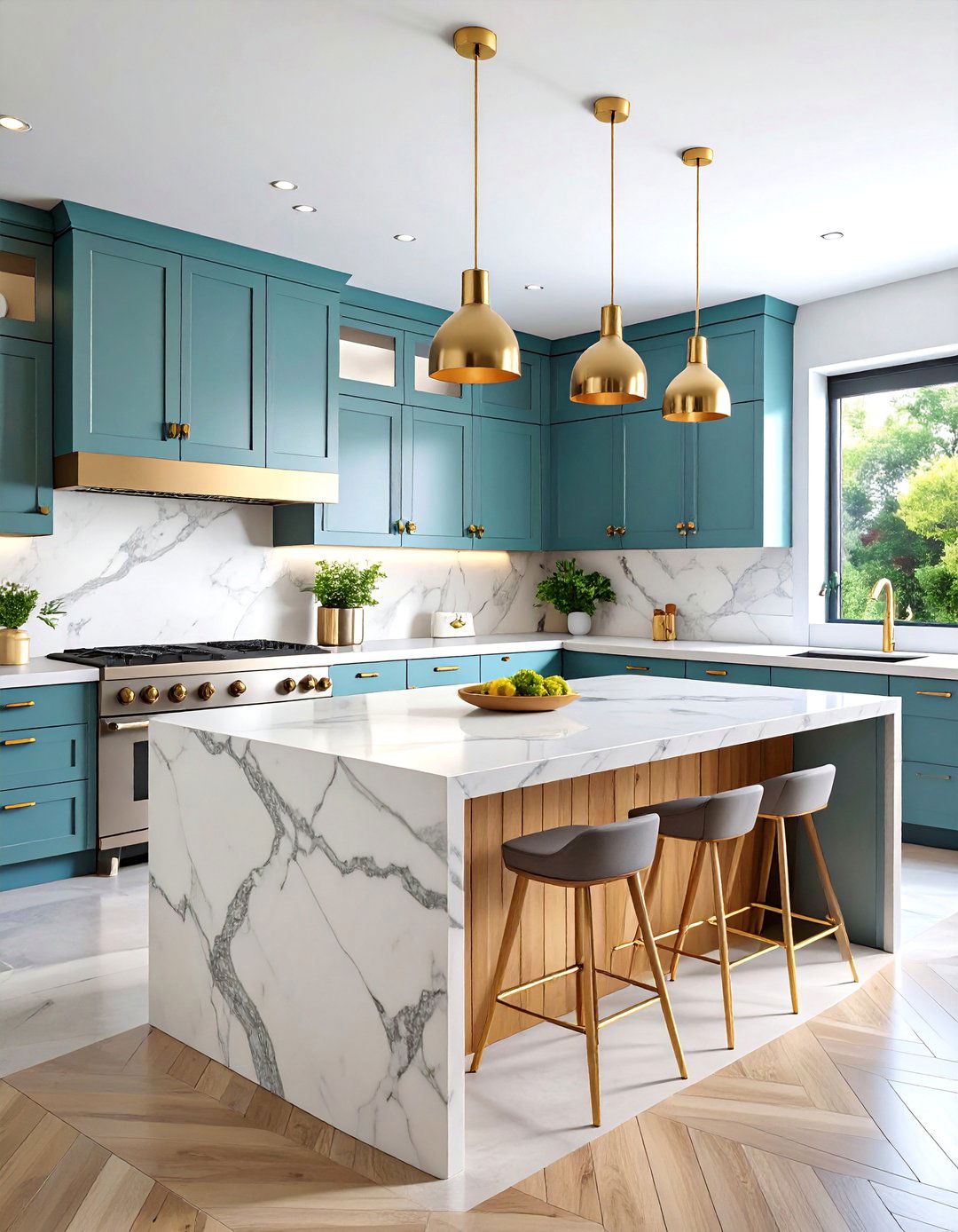 Classic White Marble Countertops with Oak Cabinets - 25 what color countertops go with oak cabinets