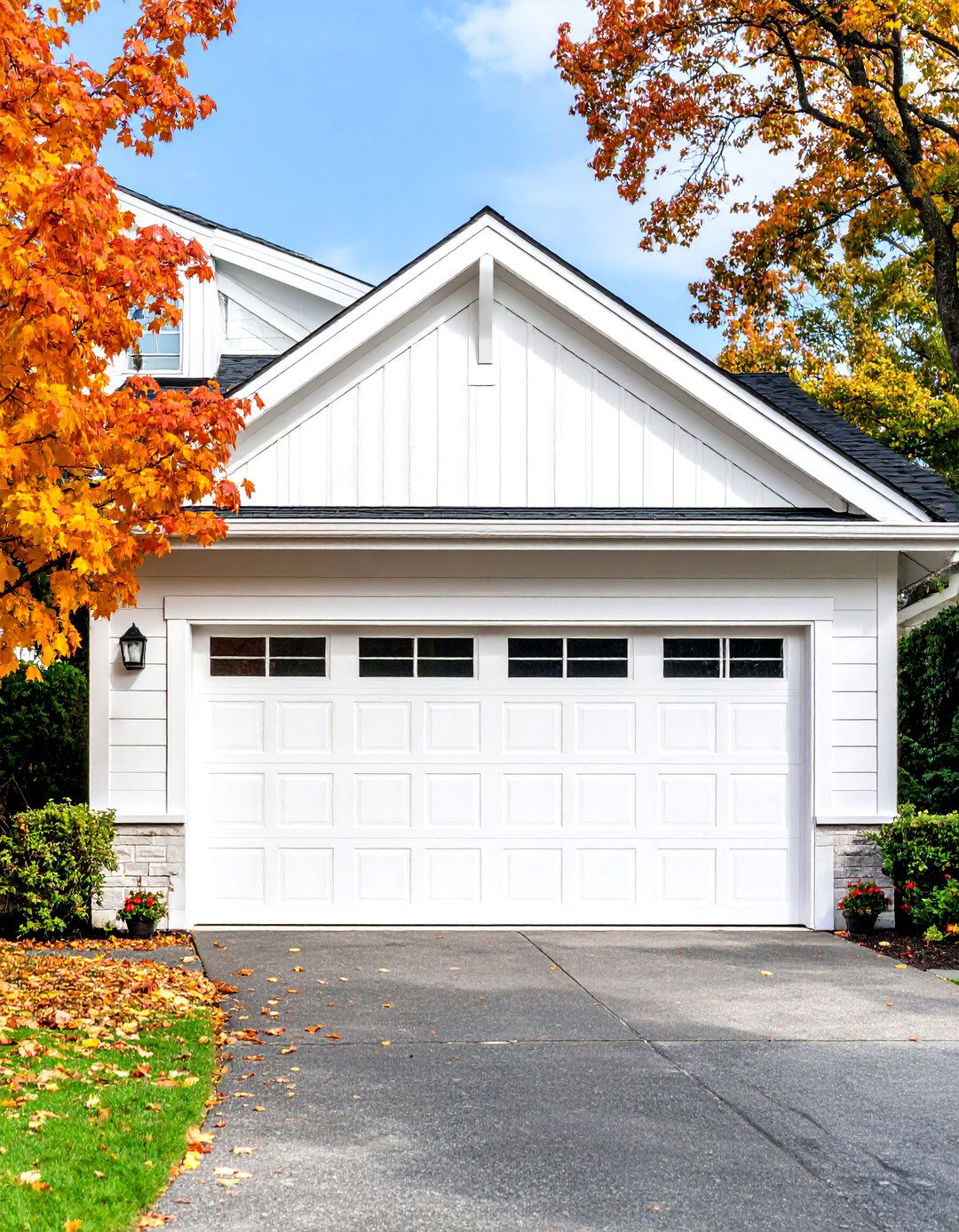 Classic White Painted Wood Trim - 25 Exterior Garage Door Trim Ideas