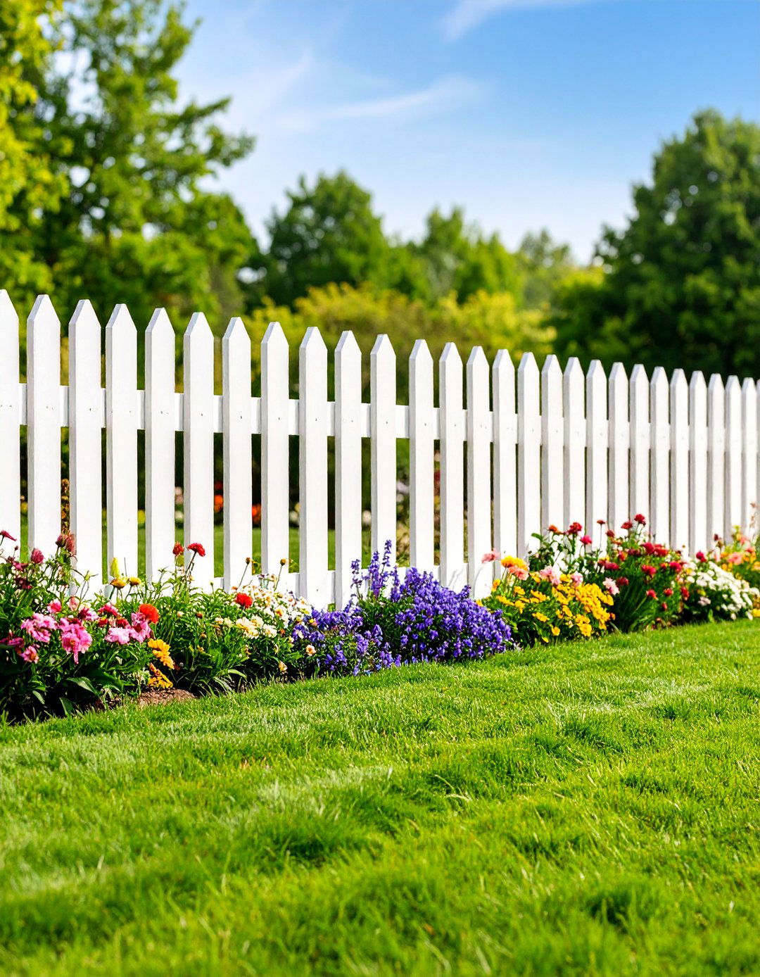 Classic White Picket Fence Design - 25 Small Garden Fence Ideas