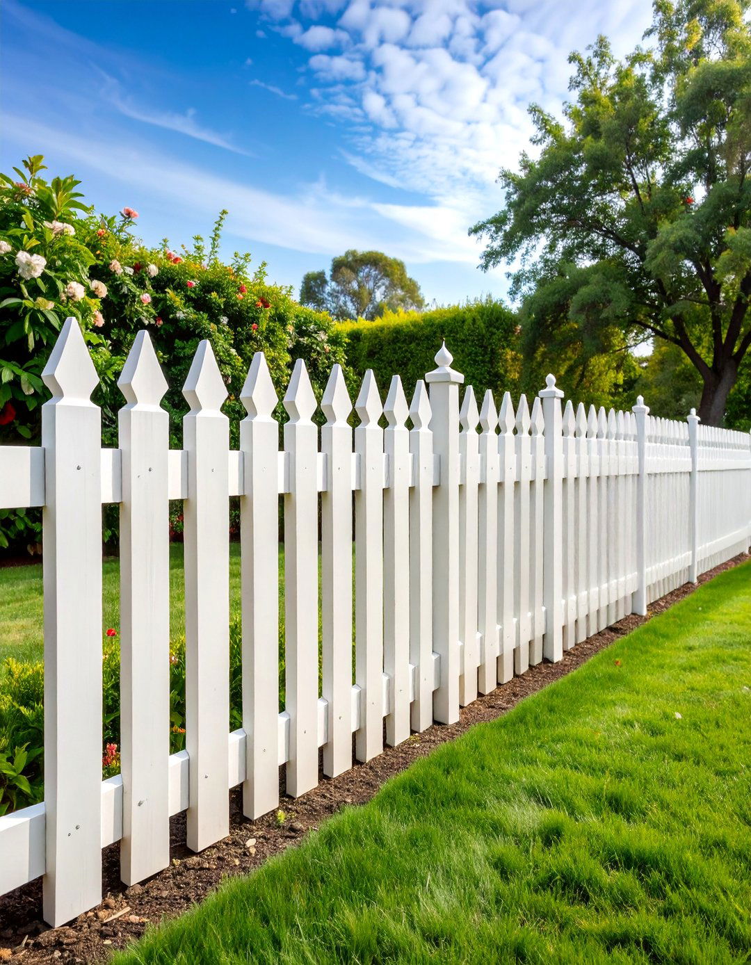 Classic White Picket Fence Design - 25 Fence Painting Ideas