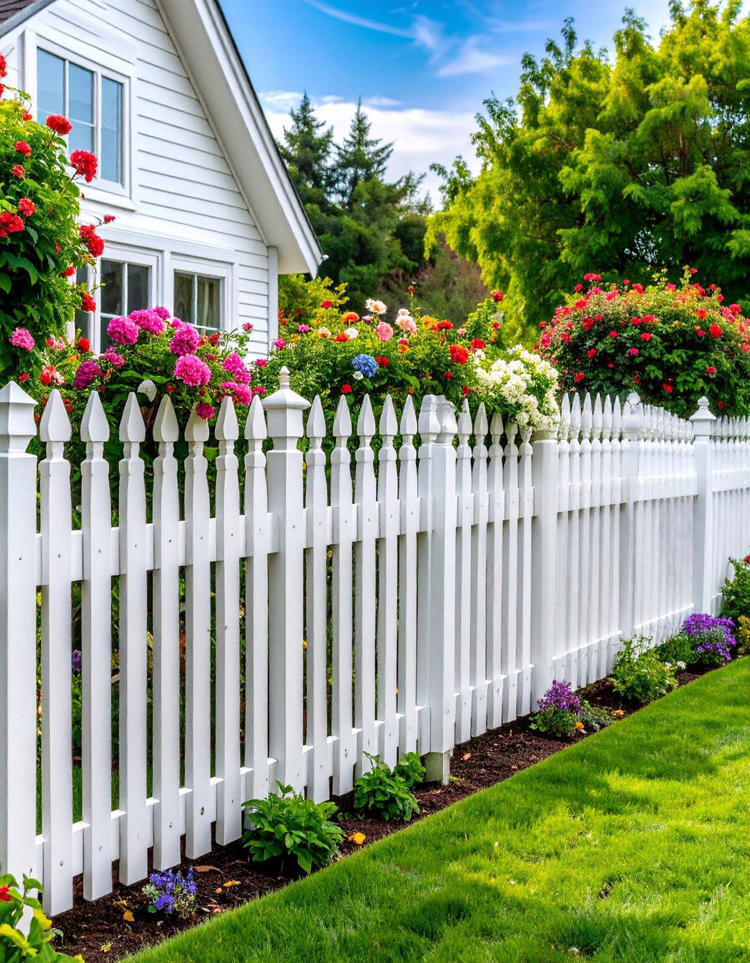 Classic White Picket Fence Style - 25 Fence Paint Colours