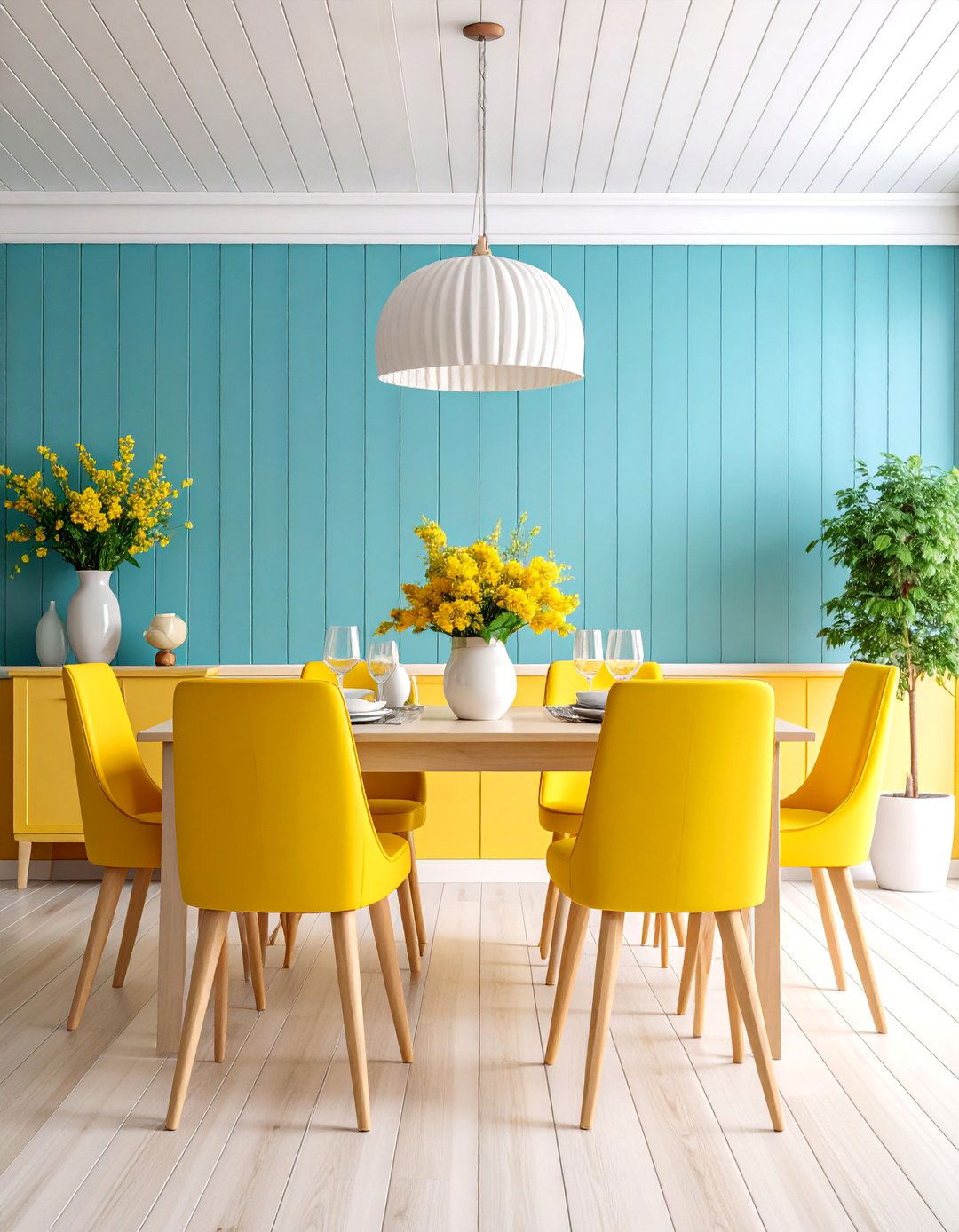 Classic White Shiplap Dining Room Wall Paneling - 25 Dining Room Wall Paneling Ideas