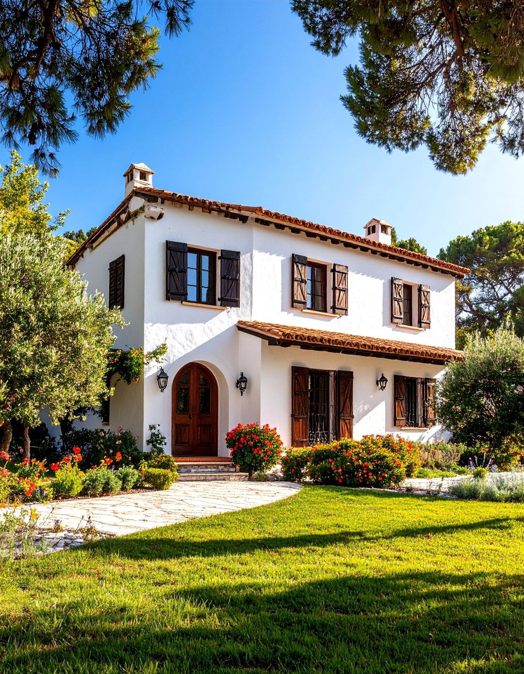 Classic White Stucco with Terracotta Barrel Tiles - 25 spanish style home exterior ideas