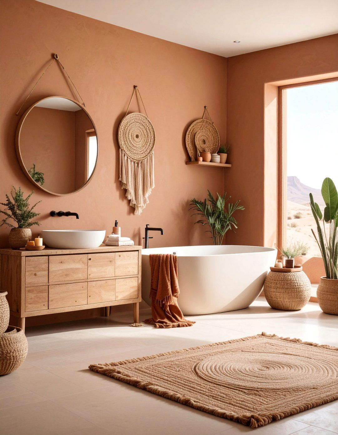 Clay Plaster Brown Bathroom Desert Chic - 25 Brown Bathroom Ideas