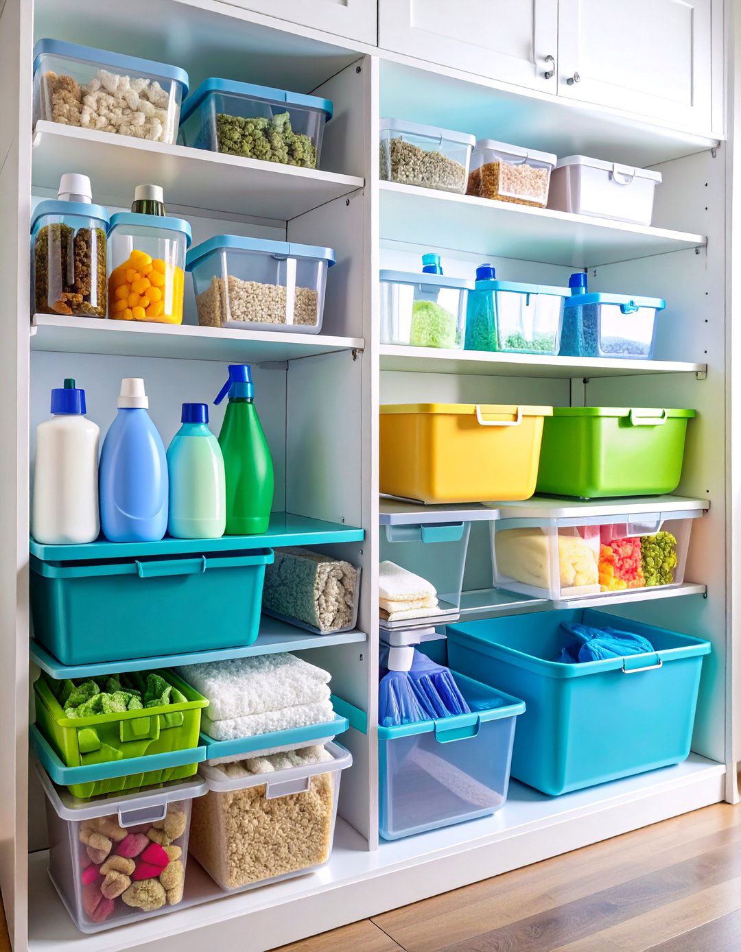 Clear Container Categorization System - 25 Kitchen Sink Organization Ideas