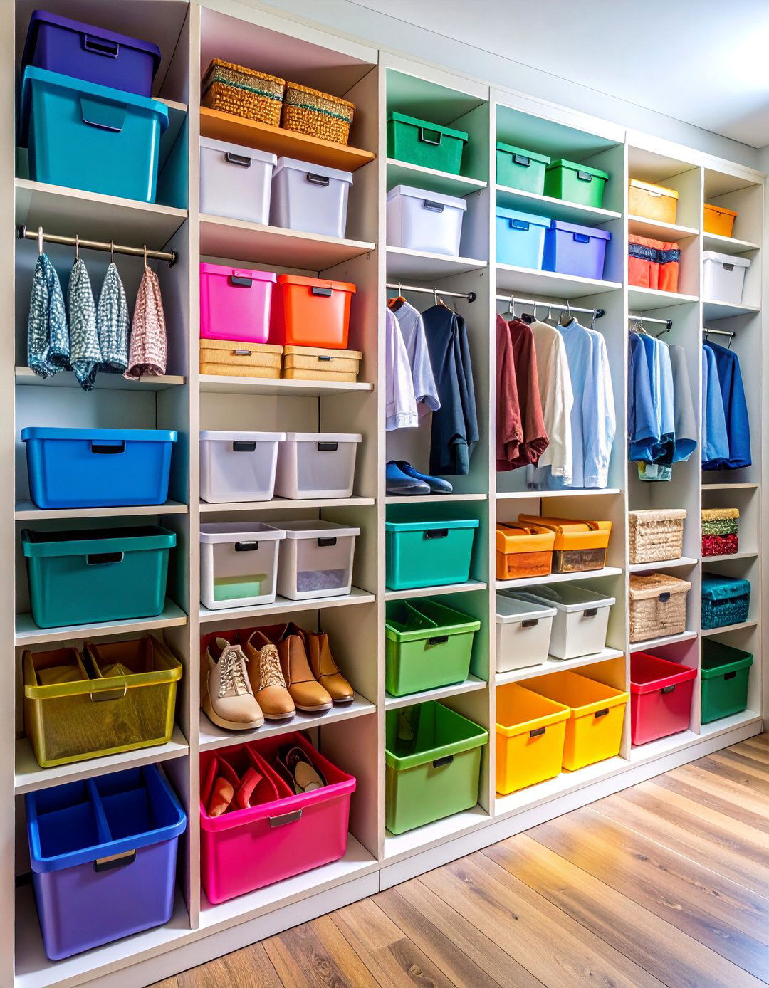 Clear Container Hall Closet System - 25 Hall Closet Organization Ideas