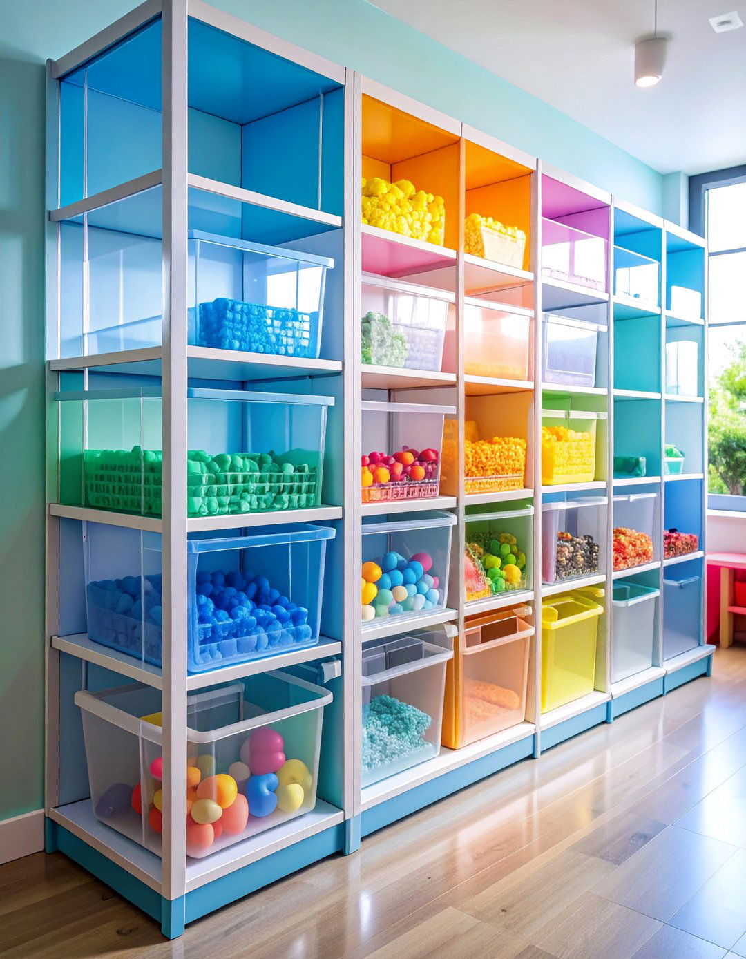 Clear Container Visibility Storage Wall - 25 Lego Storage Ideas