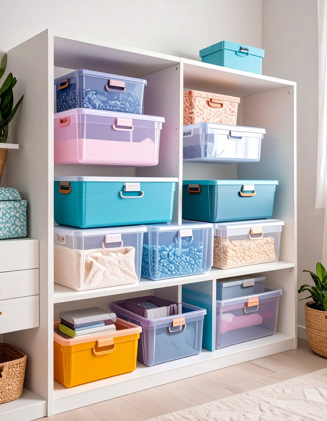 Clear Stackable Boxes - 25 Purse Storage Ideas