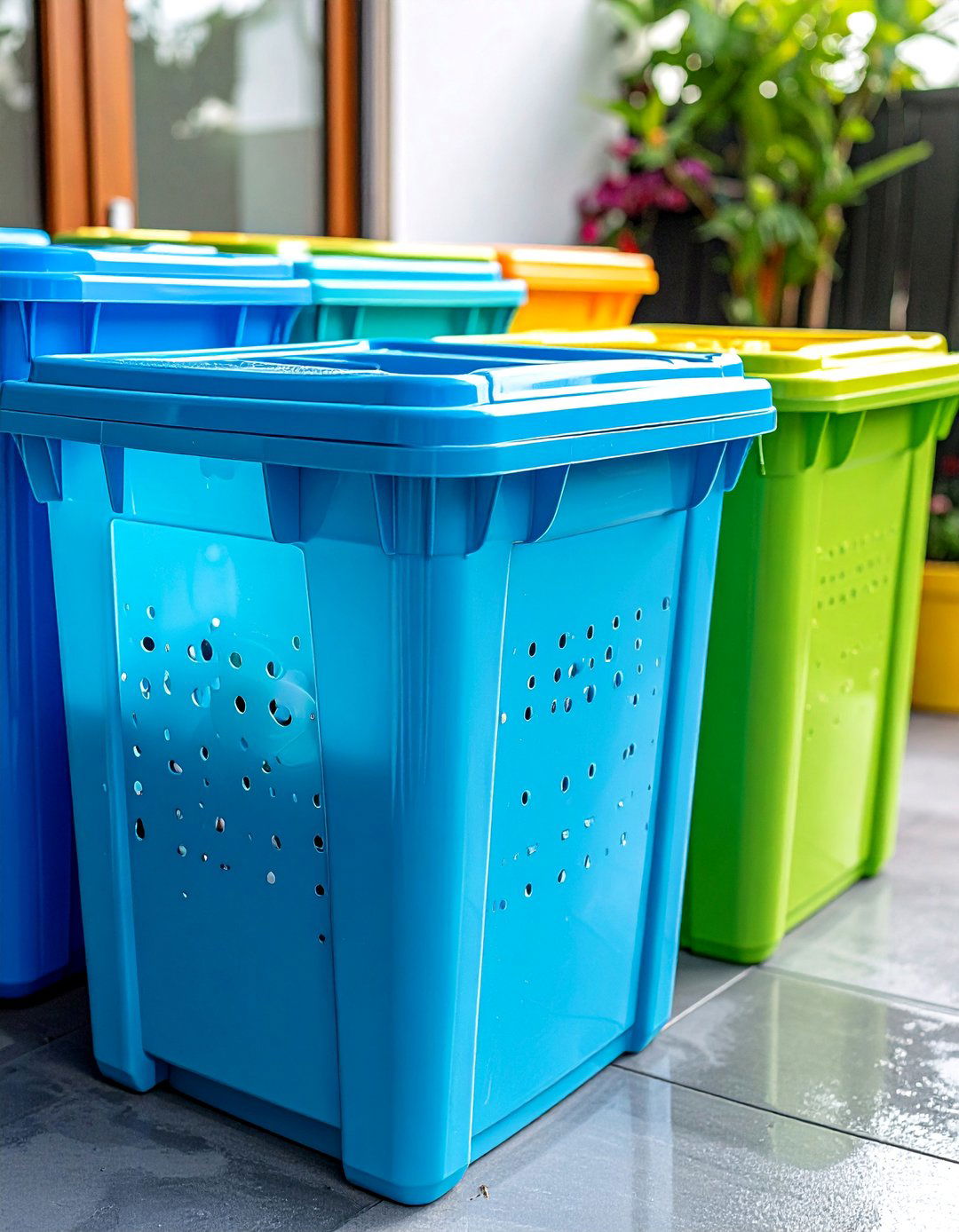 Clear Waterproof Storage Bins with Drainage Holes - 25 Outdoor Toy Storage Ideas