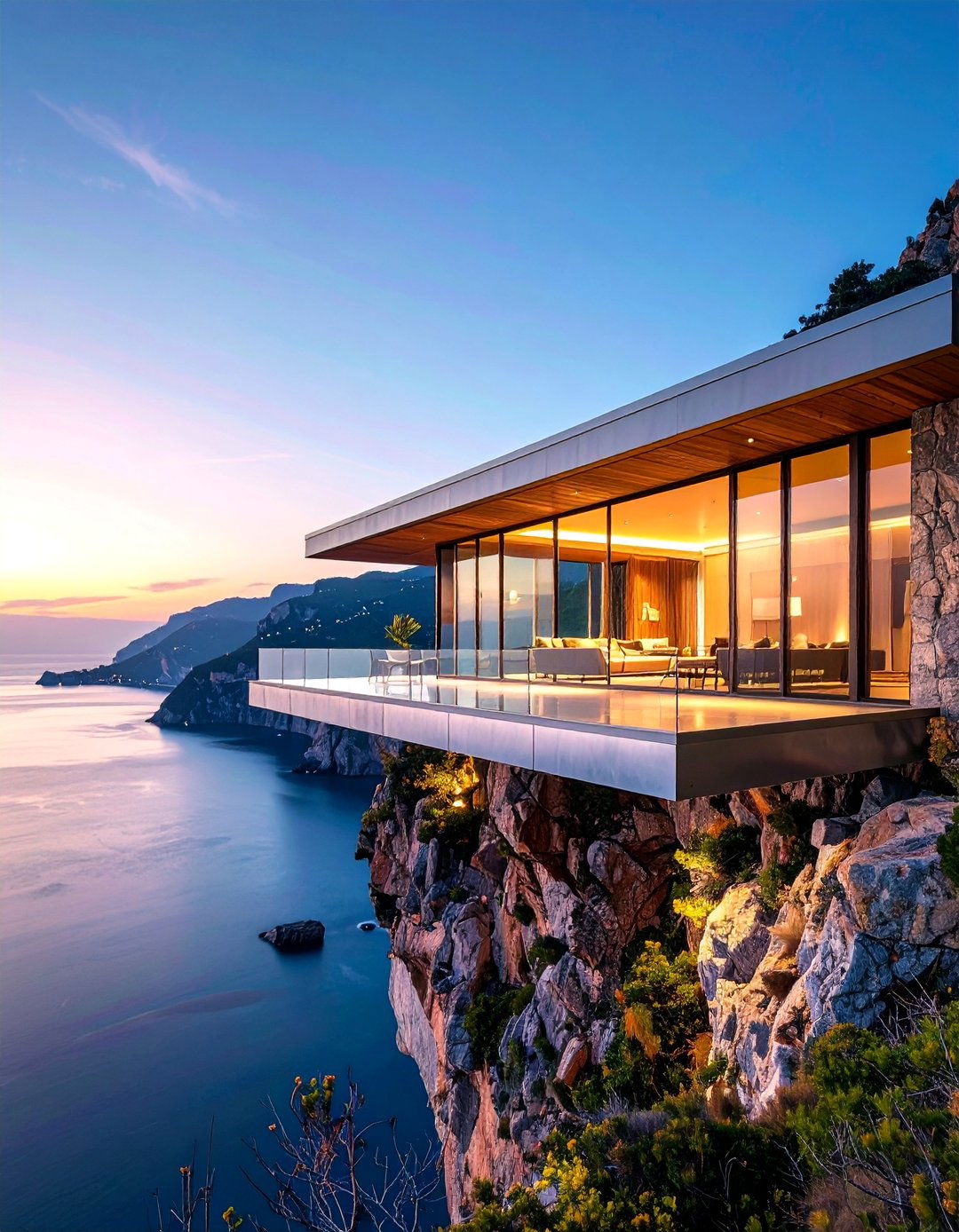 Cliffside Cantilevered Mid Century Modern Exterior - 25 Mid-Century Modern Exterior Home Ideas