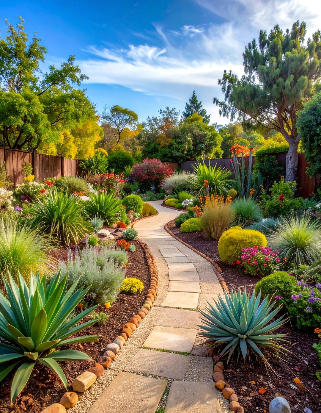 Climate Adaptive Native Plant Landscape with AI Curation - 25 AI Landscape Design Ideas