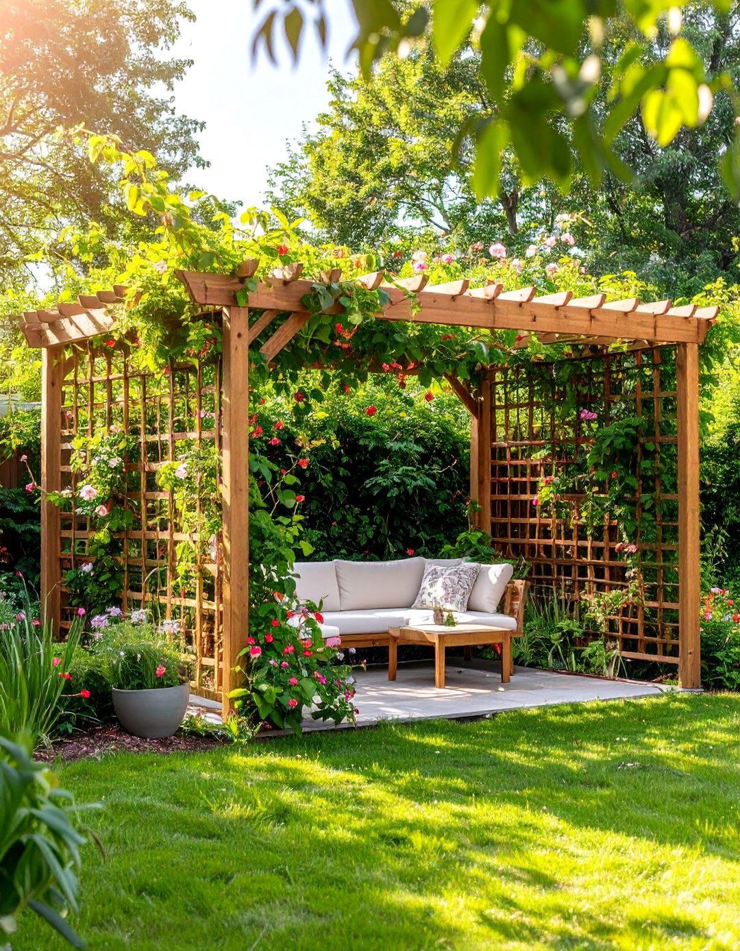 Climber Trellis Privacy Garden - 25 Budget Small Garden Ideas