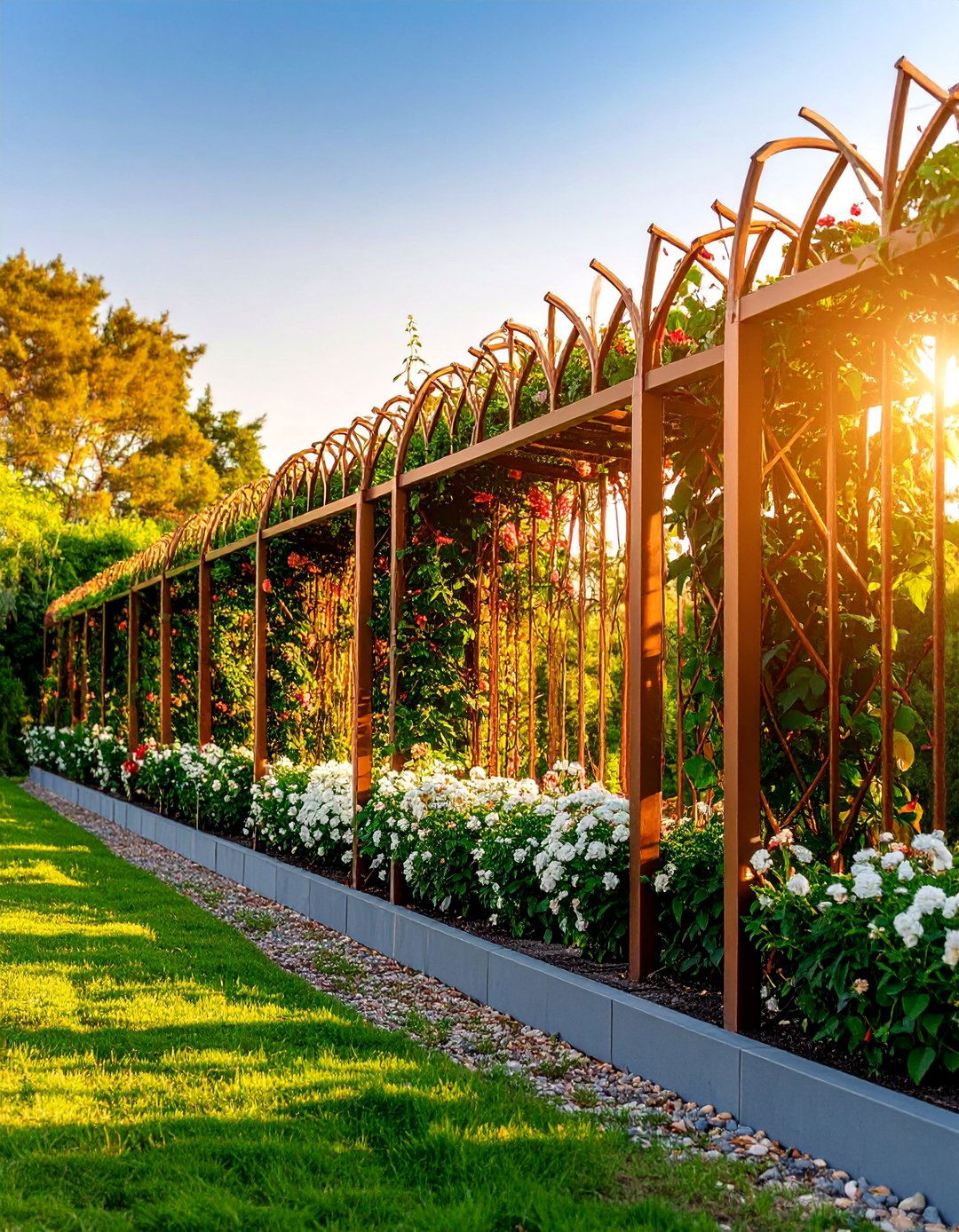 Climbing Plant Framework with Artistic Supports - 25 Fence Art Ideas