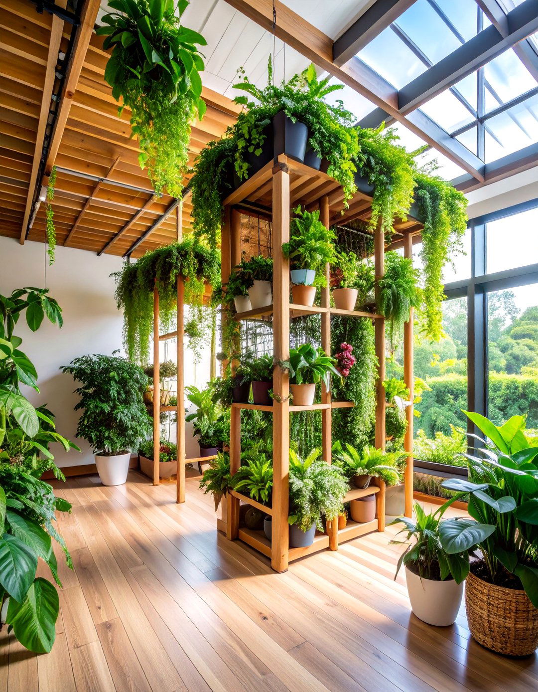 Climbing Plant Indoor Garden with Trellis Systems - 25 Indoor Garden Ideas