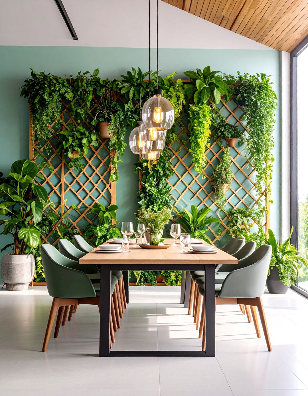 Climbing Plant Trellis Wall - 25 Indoor Plant Wall Ideas