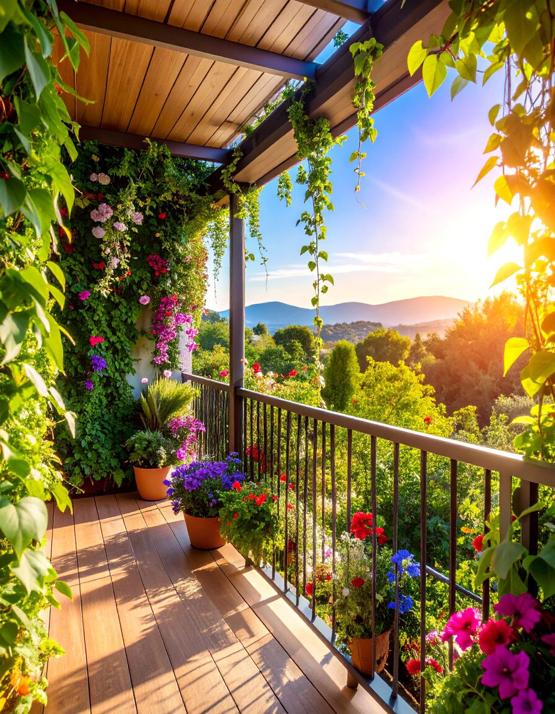 Climbing Vine Privacy Screen - 25 Green Balcony Ideas