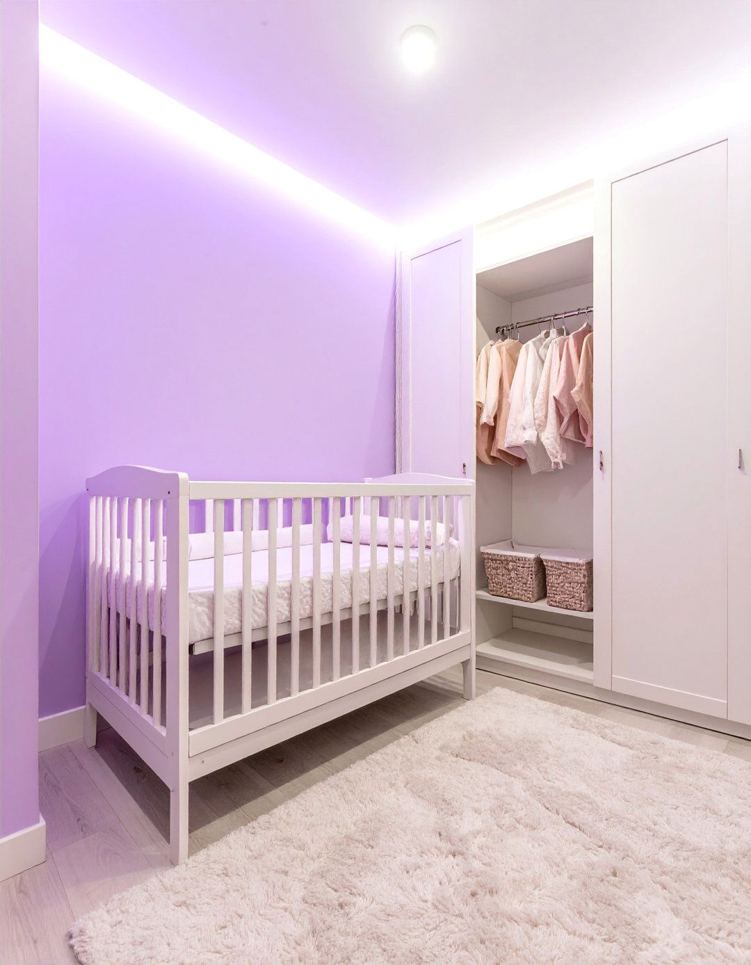 Closet Conversion Nursery with Sliding Doors - 25 Small Nursery Ideas