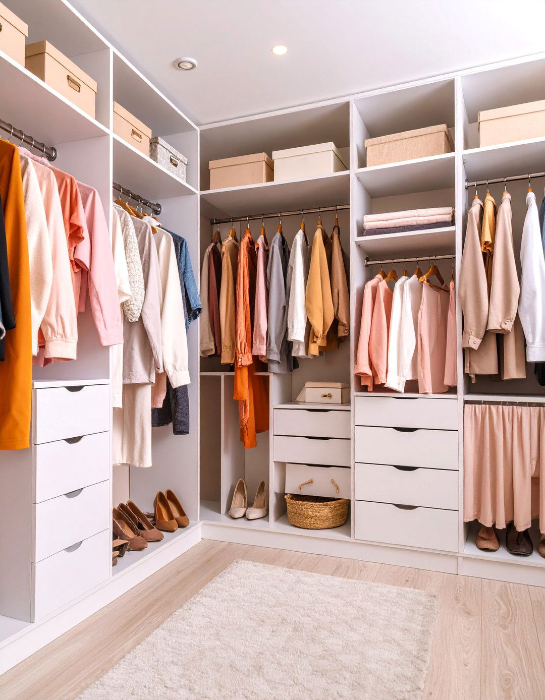 Closet Organization System with Vertical Dividers - 25 Small Apartment Storage Ideas