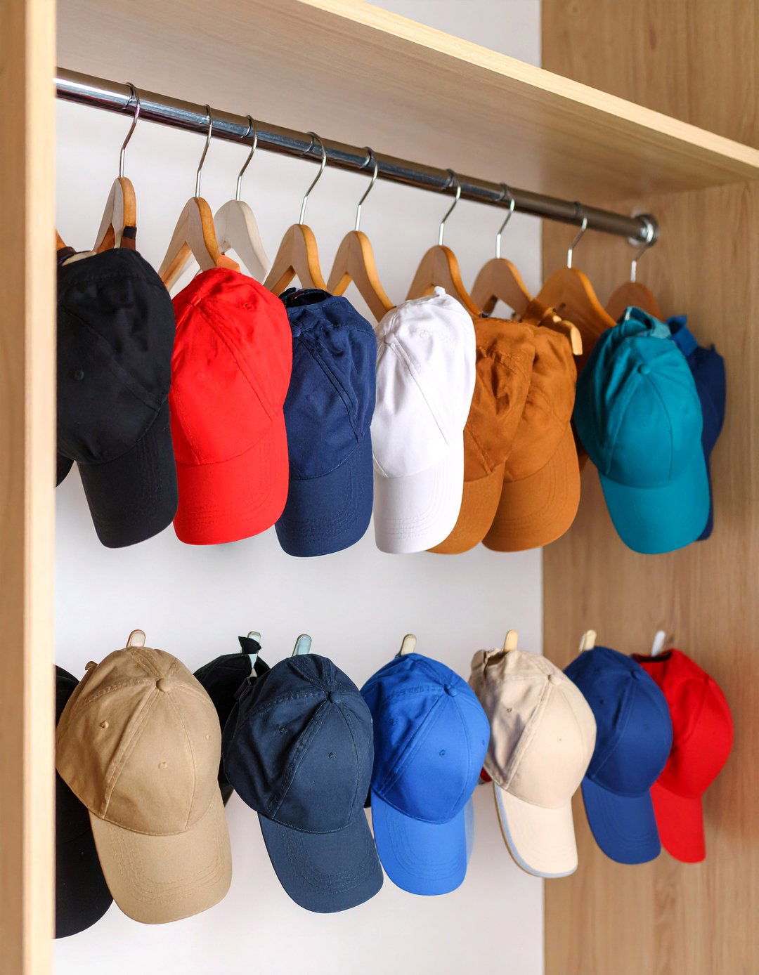 Closet Rod Hat Hanging System - 25 Hat Storage Ideas