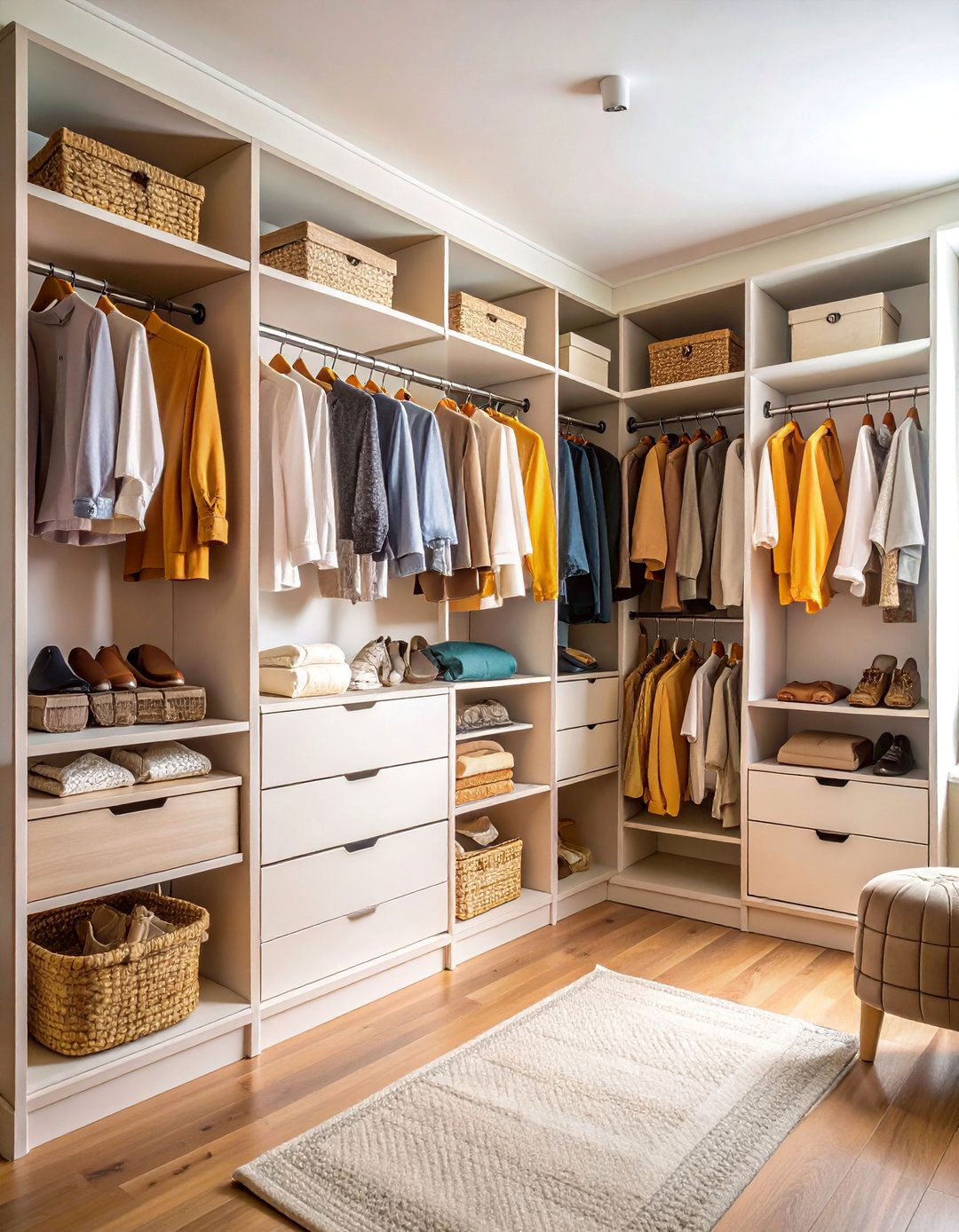 Closet Shelving with Hanging Rod Combination - 25 Closet Shelving Ideas
