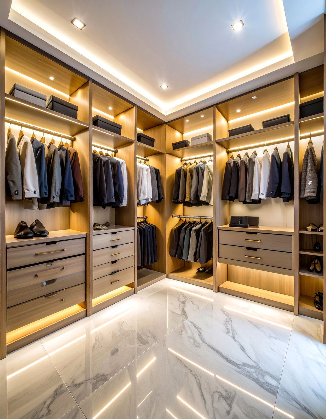 Closet Shelving with Luxurious Material Integration - 25 Closet Shelving Ideas