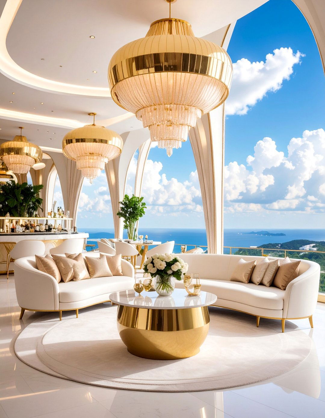 Cloud City Lounge with Elegant Art Deco Design - 25 Star Wars Man Cave Ideas
