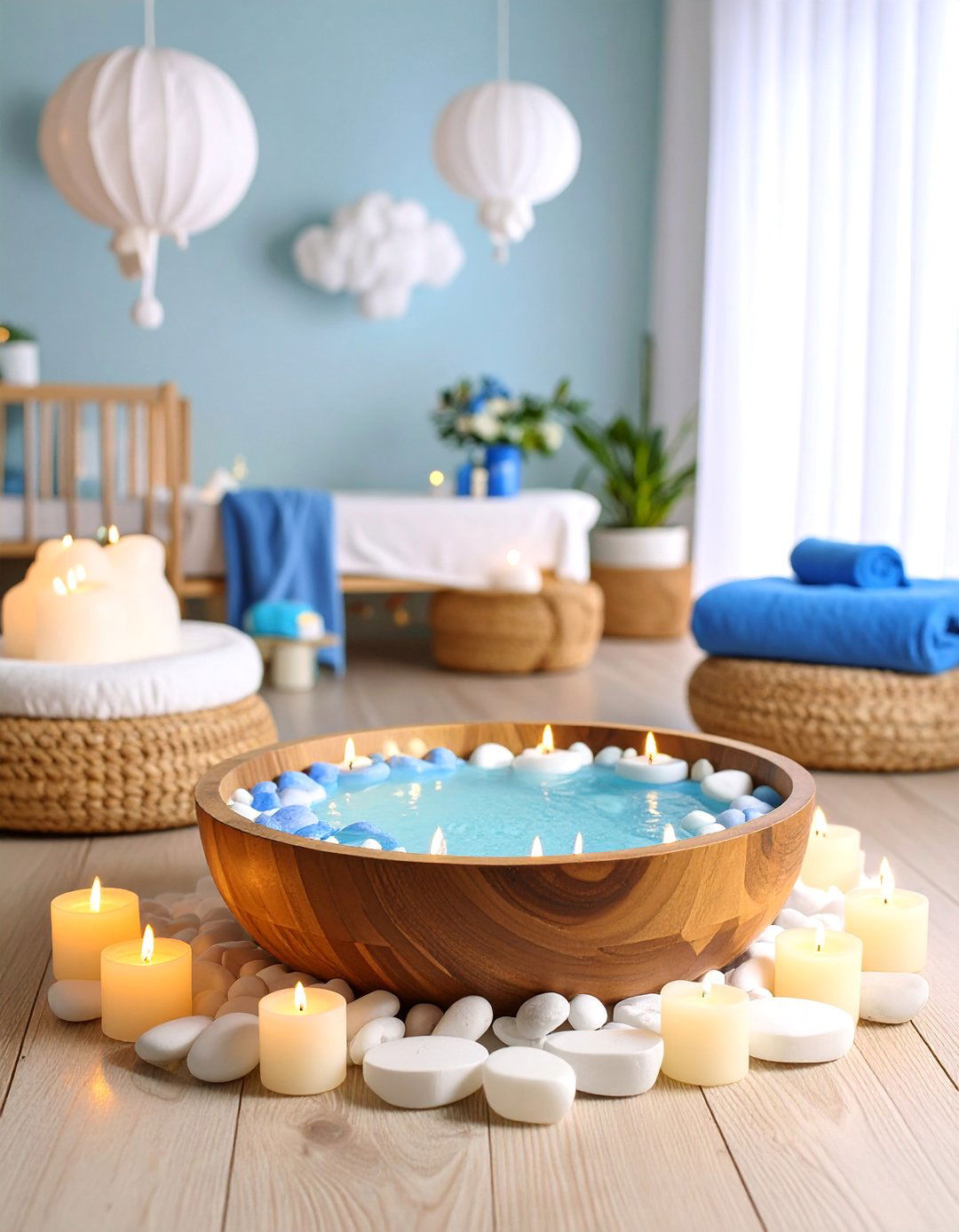 Cloud Spa Nursery with Relaxation Focus - 25 Cloud Themed Nursery Ideas