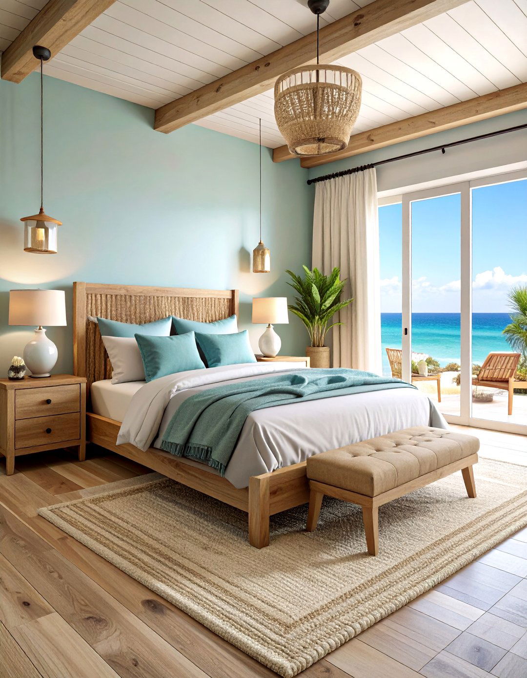 Coastal Beach House Weathered Wood Design - 25 Built-in Wardrobe Ideas Around a Bed