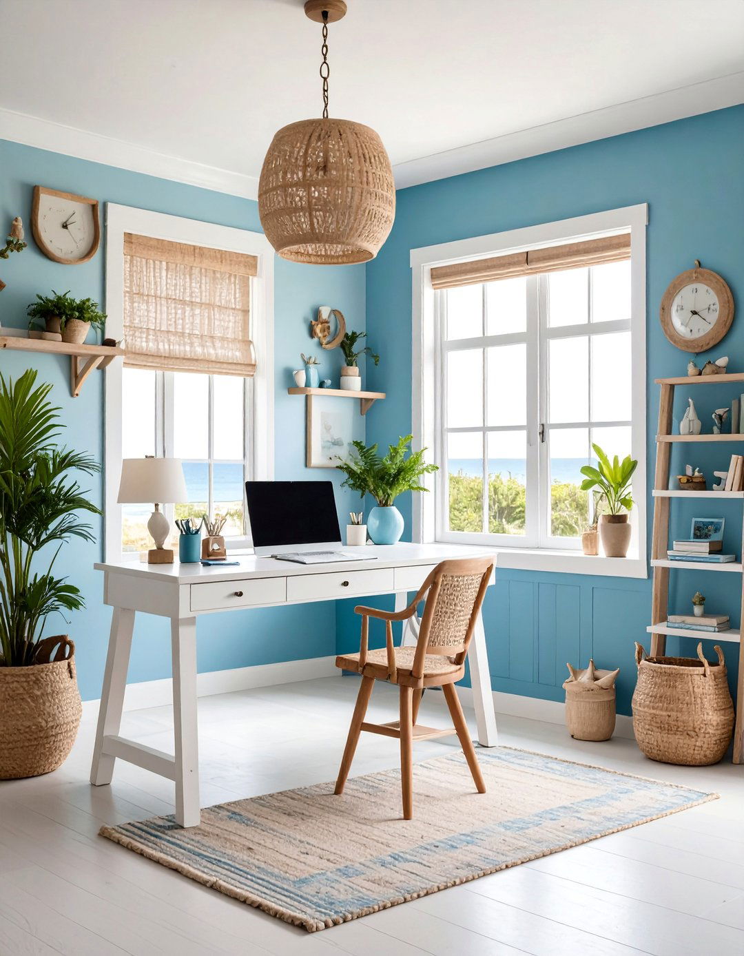 Coastal Beach Office Theme - 25 Modern Home Office Ideas