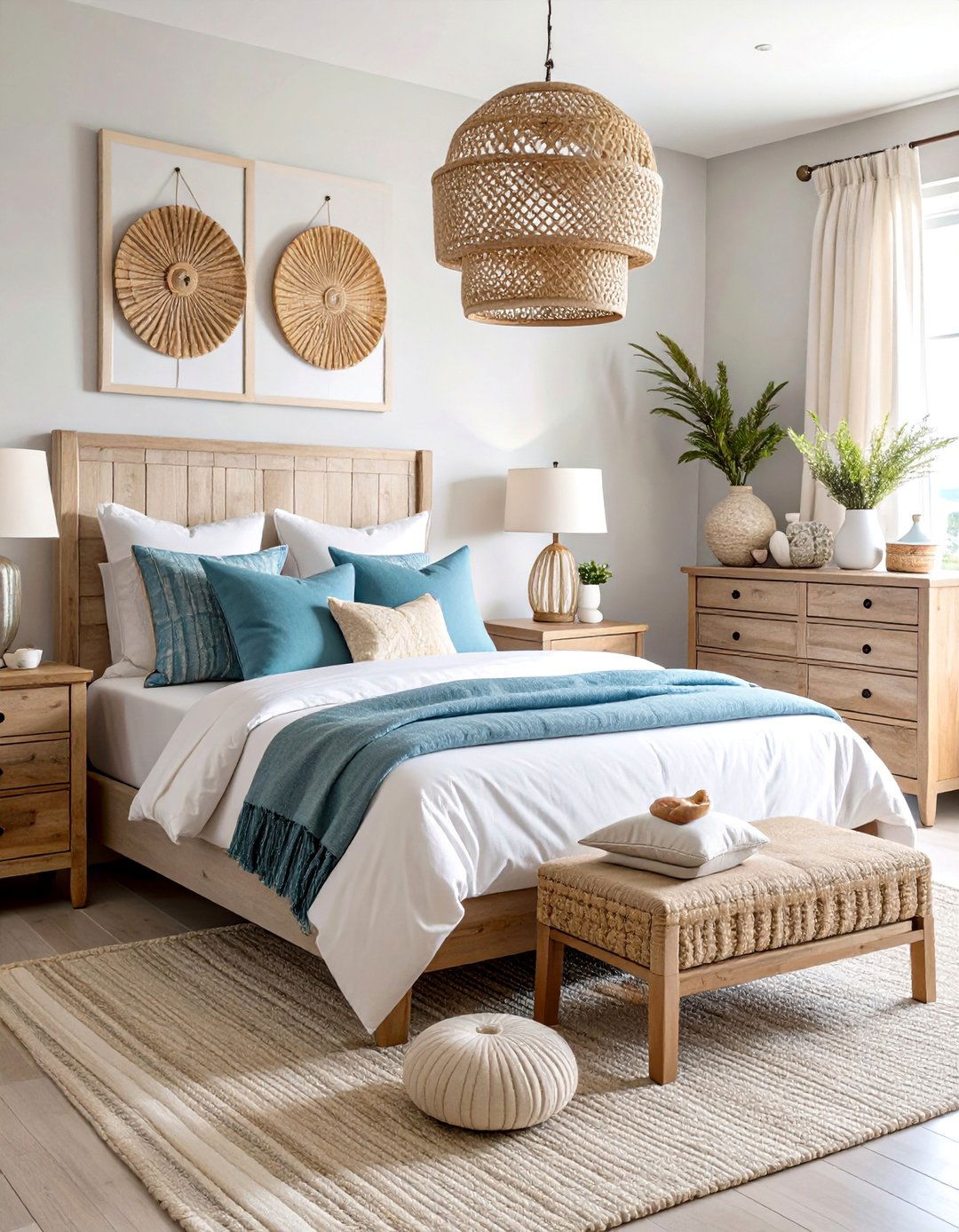 Coastal Bedroom with Seashell and Driftwood Collections - 25 Coastal Bedroom Ideas