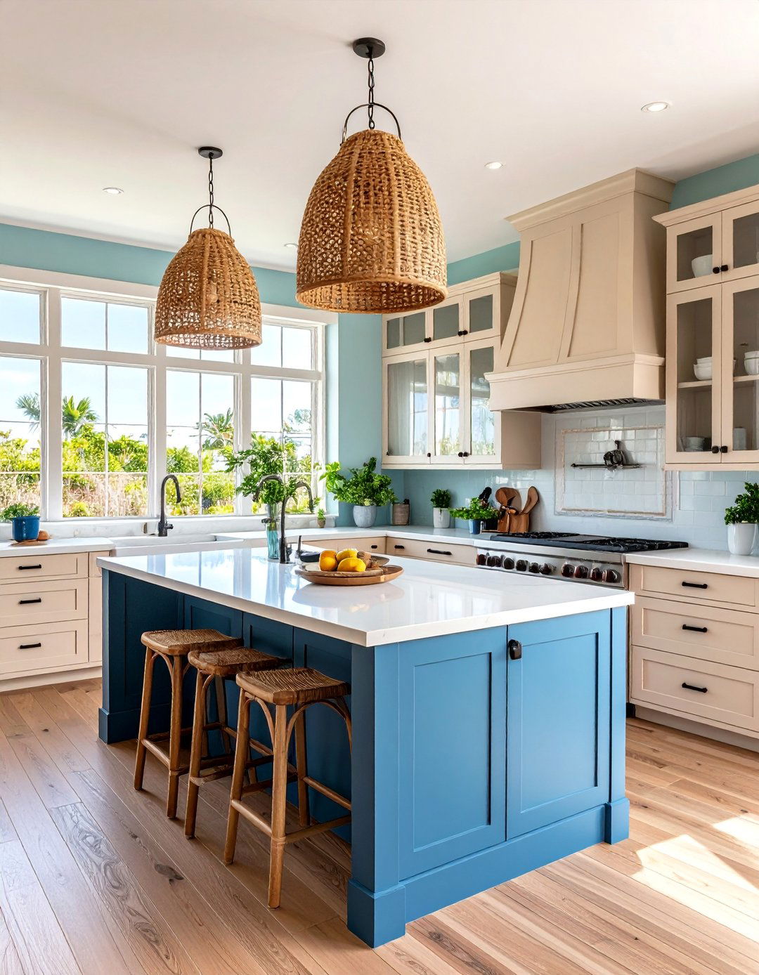 Coastal Beige Kitchen with Natural Materials - 25 Kitchens With Beige Kitchen Cabinets
