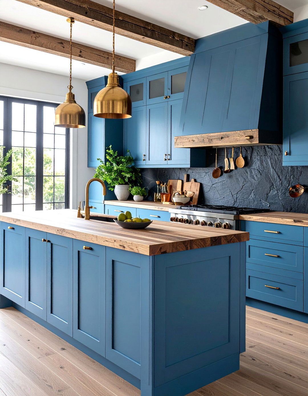 Coastal Black Slate with Weathered Finishes - 25 Kitchen With Black Backsplash