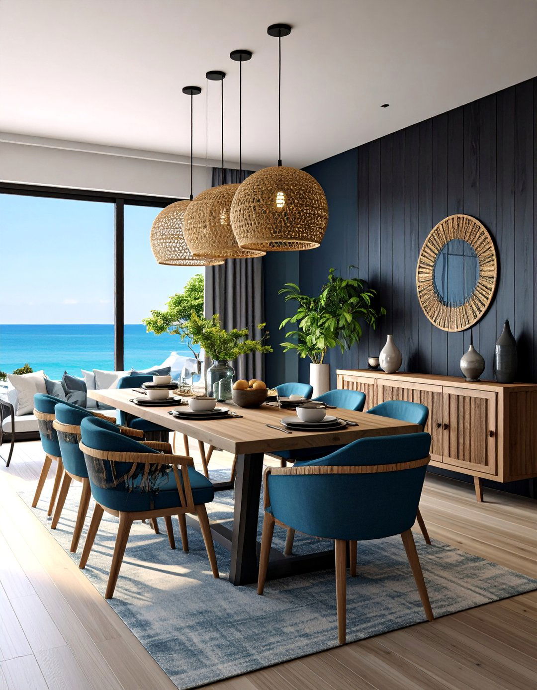 Coastal Black Weathered Wood Nautical Wall - 25 Black Accent Wall Dining Room Ideas