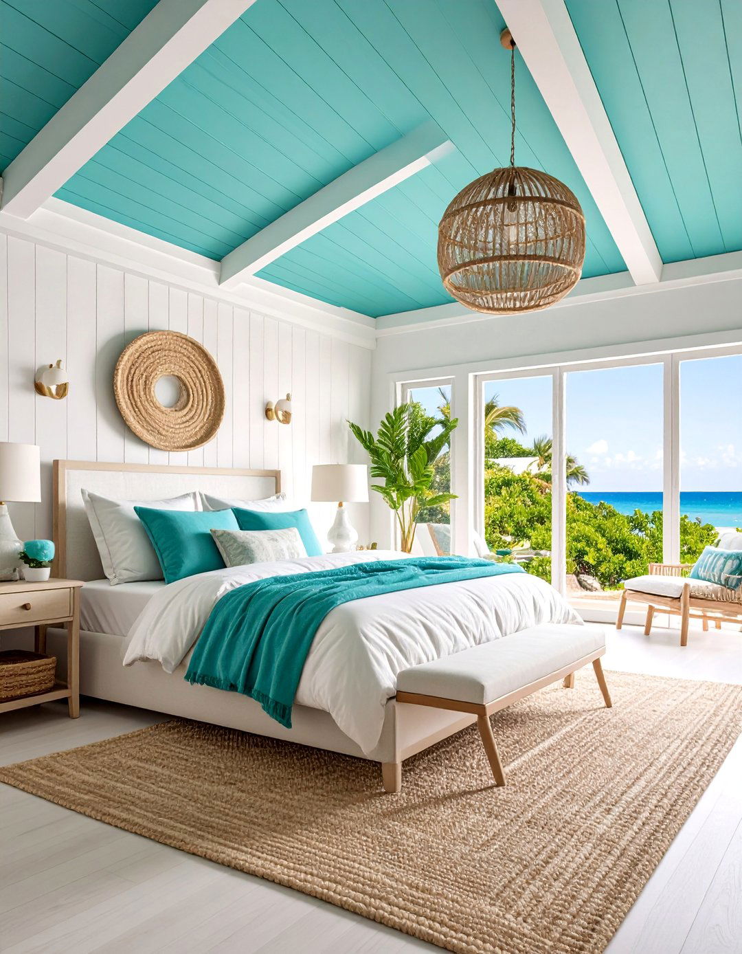 Coastal Blue Shiplap Ceiling - 25 Shiplap Ceiling Ideas