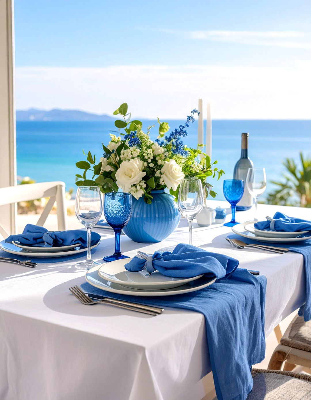 Coastal Blue and White Thanksgiving Design - 25 Thanksgiving Table Settings