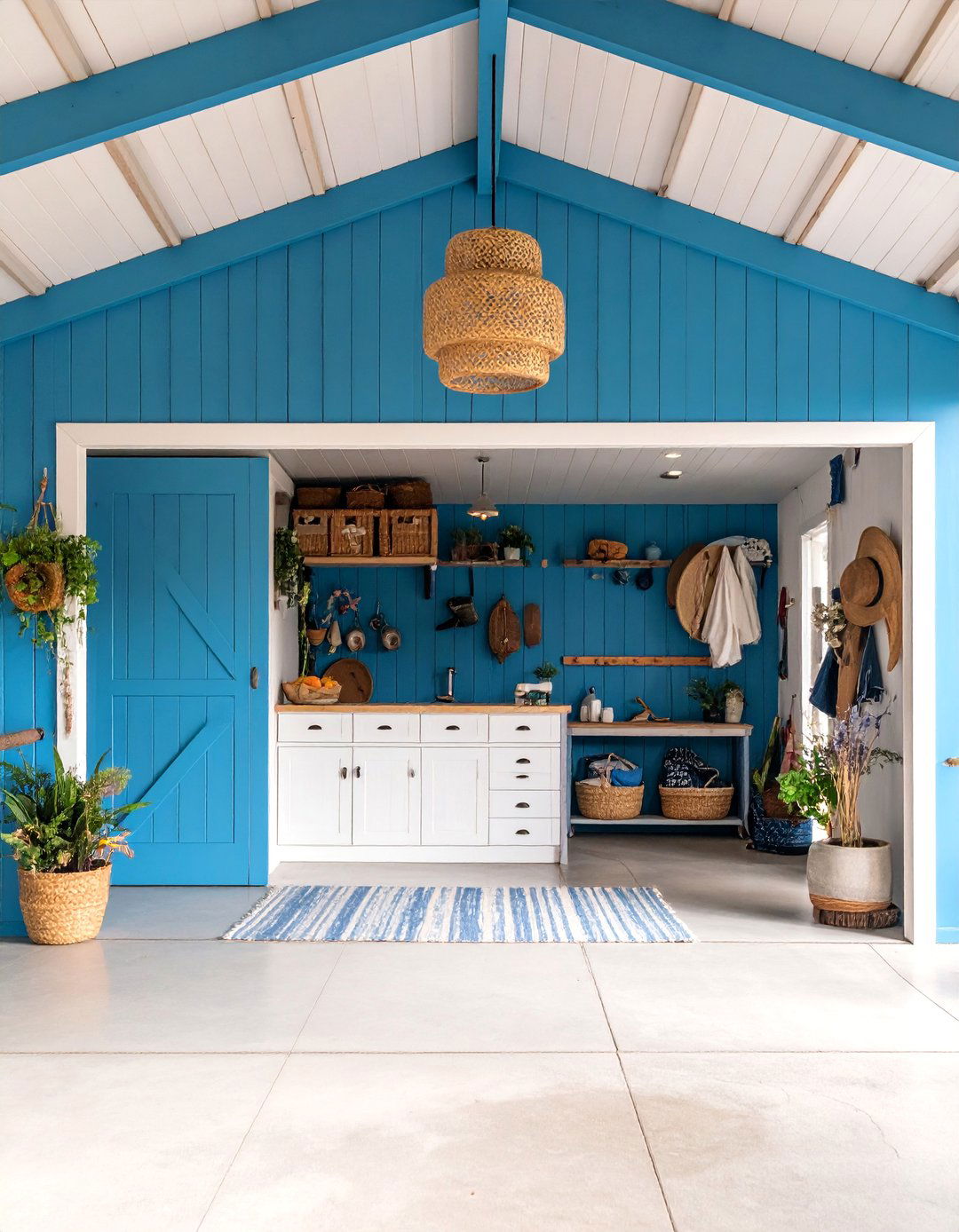 Coastal Blue and White Theme - 25 Garage Wall Paint Ideas