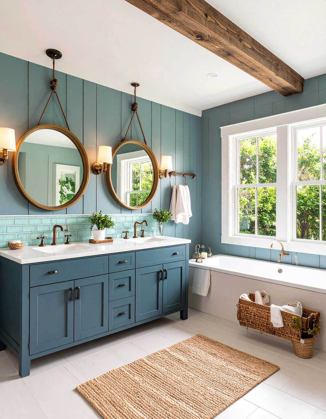Coastal Breeze Barndominium Bathroom with Nautical Elements - 25 Barndominium Bathroom Ideas
