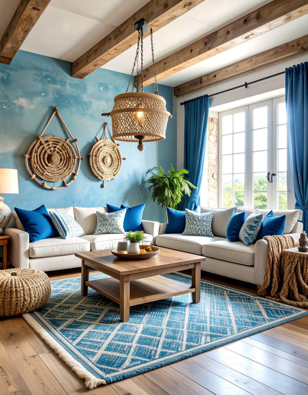 Coastal Castle Living Room with Maritime Elements - 25 Castle Living Room Ideas