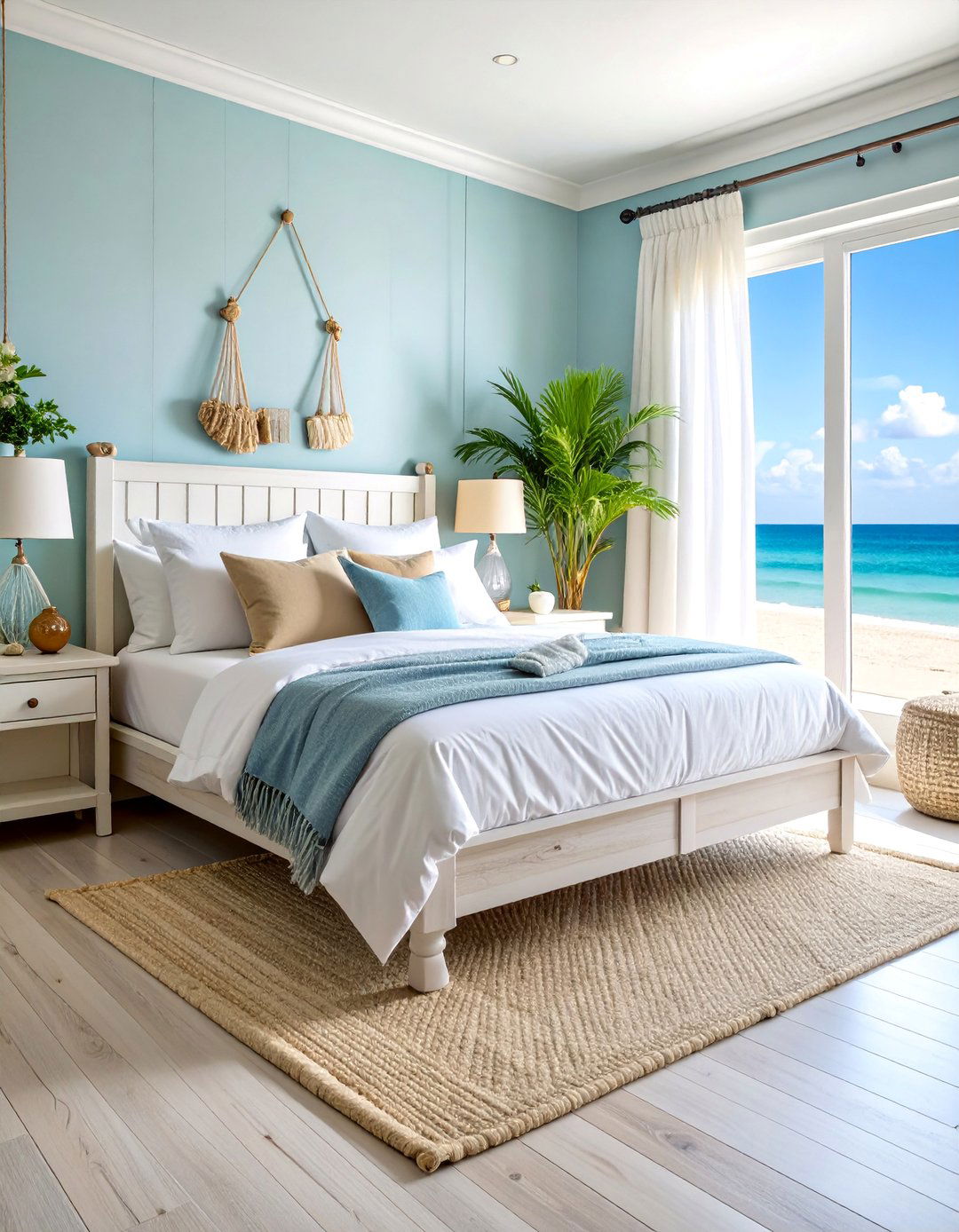 Coastal Corner Bed with Weathered Wood Accents - 25 Corner Bed Ideas