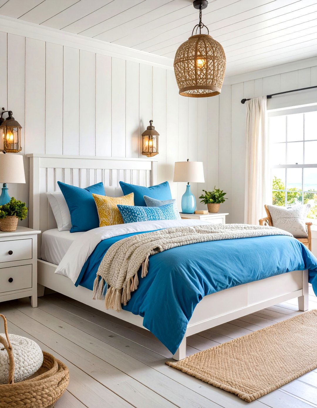 Coastal Cottage Bed Nook with Shiplap Walls - 25 Bed Nook Ideas
