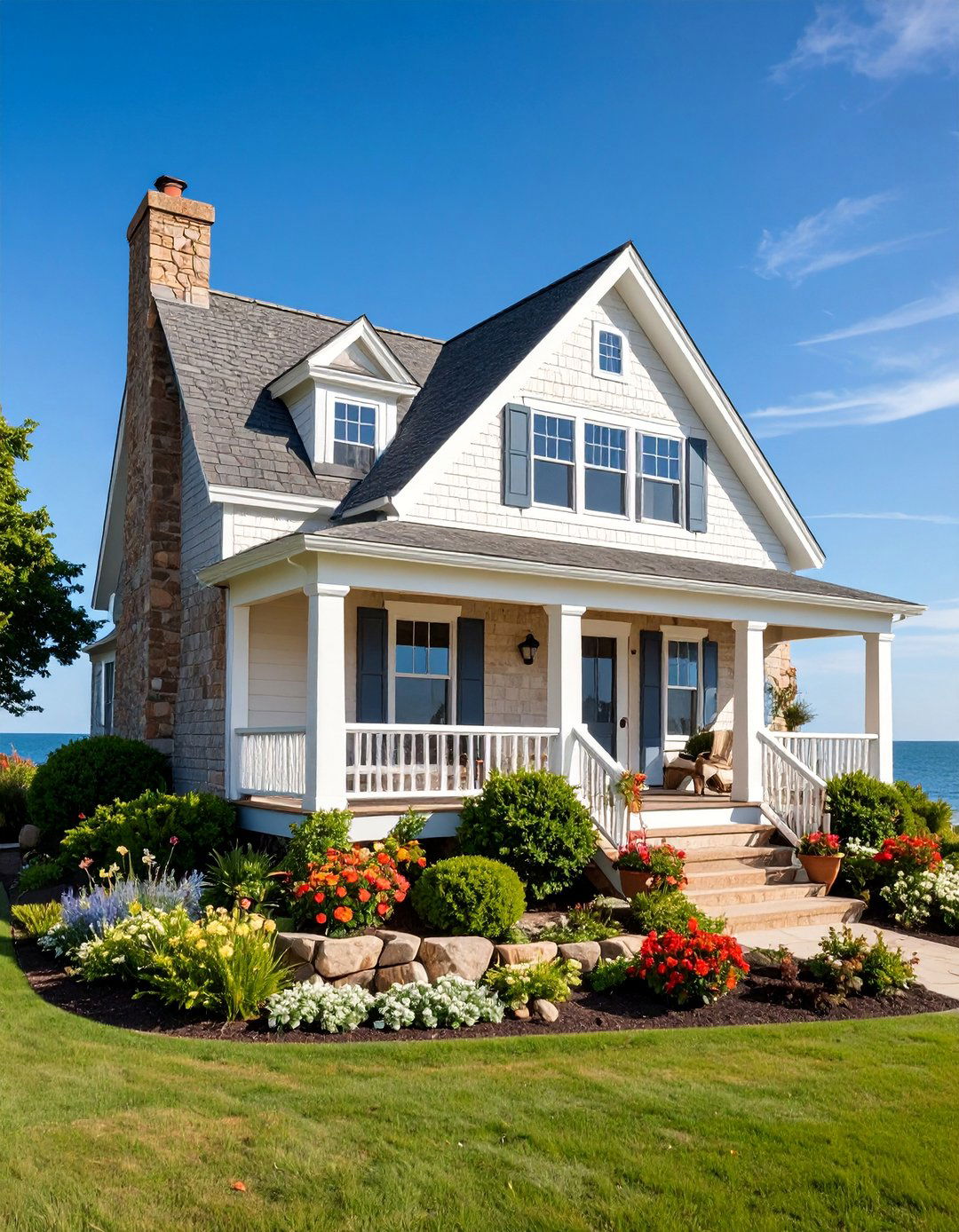 Coastal Cottage Beige Brick Design - 25 Beige Brick Exterior Home Ideas