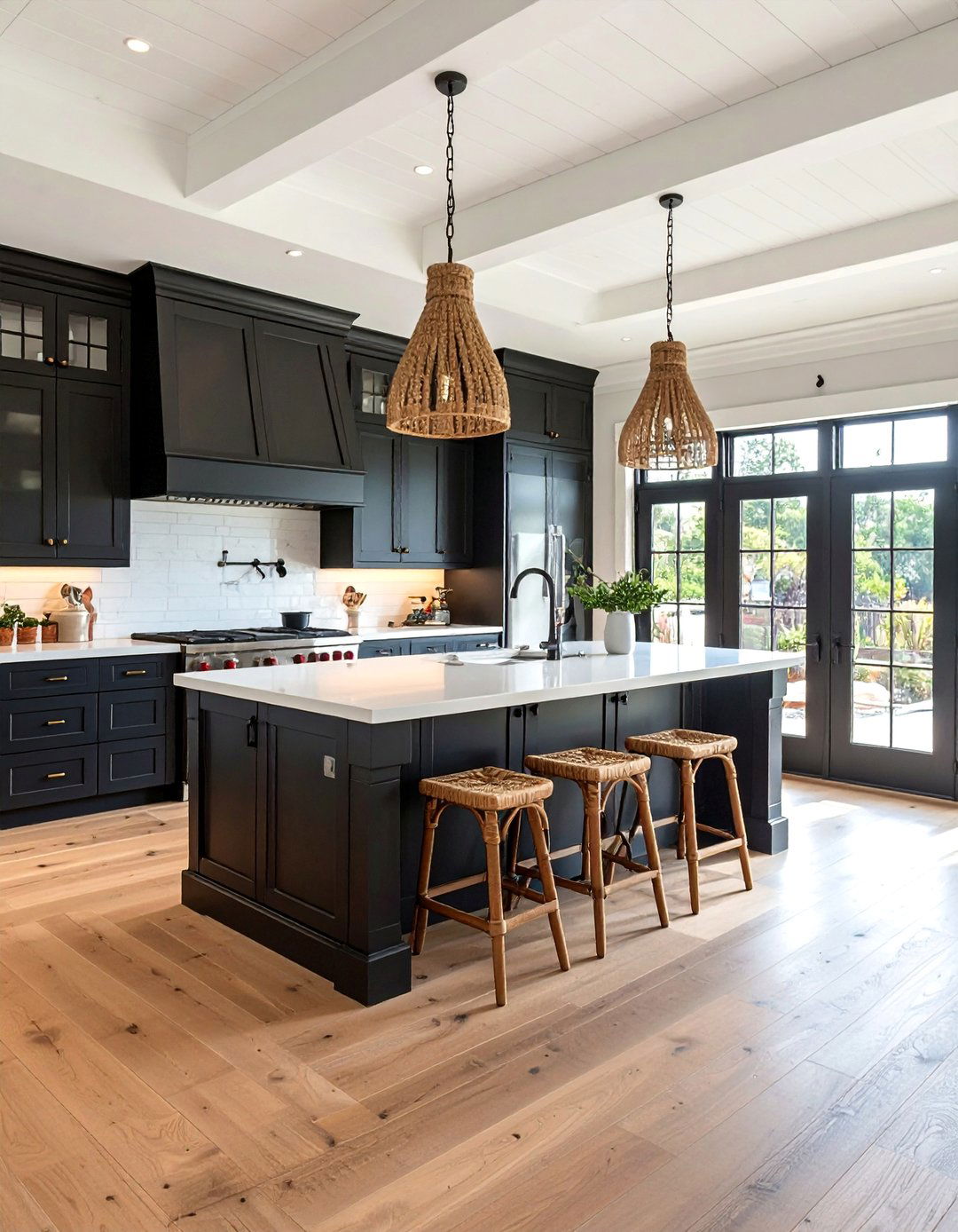 Coastal Cottage Black Kitchen Cabinets With White Countertops - 25 Black Kitchen Cabinets With White Countertops