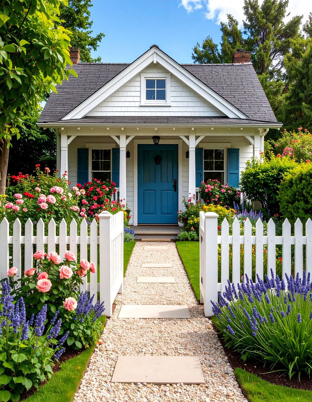 Coastal Cottage Garden with Picket Fence - 25 Coastal Garden Ideas