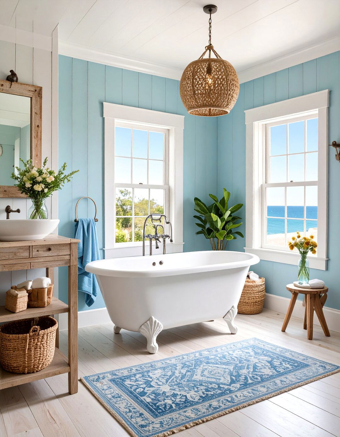 Coastal Cottage with Weathered Wood - 25 Romantic Bathroom Ideas