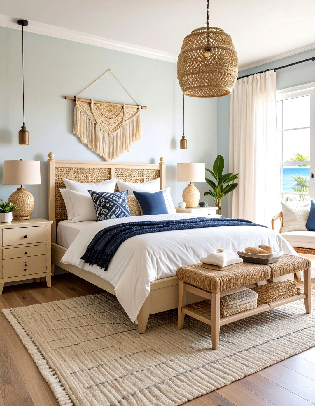 Coastal Cream and Black Bedroom - 25 Cream and Black Bedroom Ideas