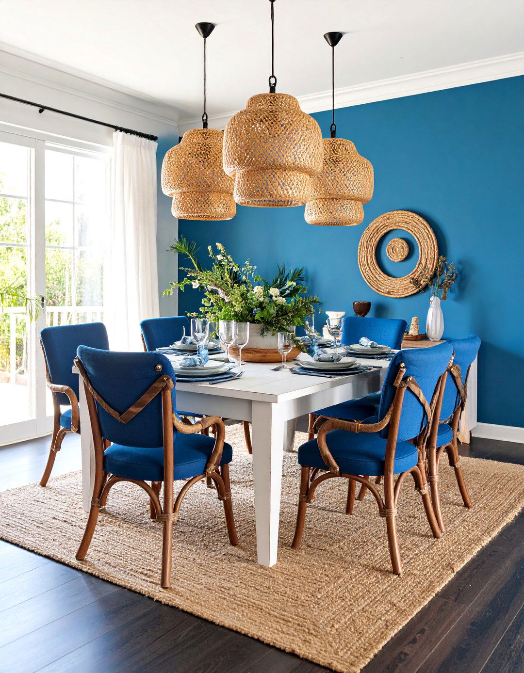 Coastal Dark Wood Floor Dining Room with Nautical Elements - 25 dark wood floor dining room ideas