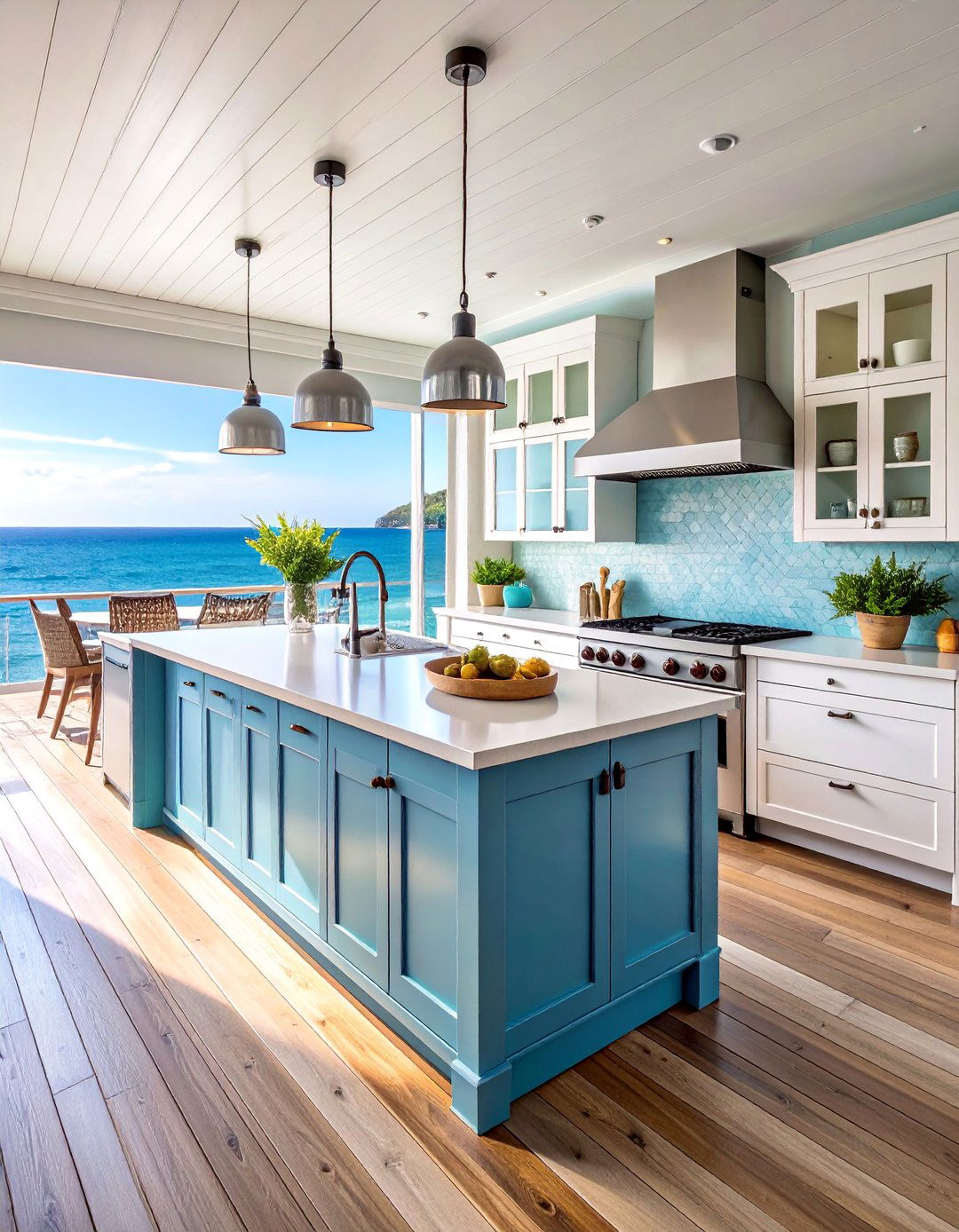 Coastal Deck Kitchen with Weathered Finishes - 25 Outdoor Kitchen on Deck
